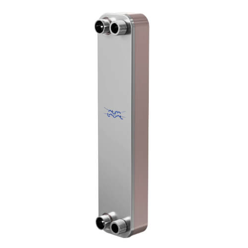 Main product image of CB110-16H, Domestic Heating 360k BTU Brazed Plate Heat Exchanger, AISI 316L, Stainless Steel (16 Plates)