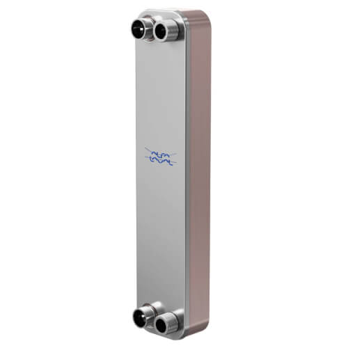 Main product image of CB60-40H, Domestic Heating 400k BTU Brazed Plate Heat Exchanger, AISI 316L, Stainless Steel (40 Plates)