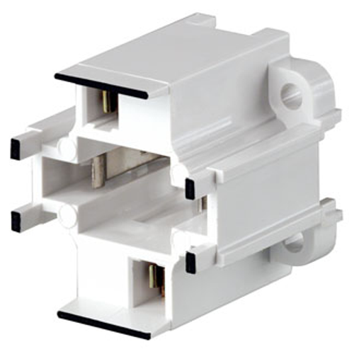 Main product image of G24d-1 Base, 10w 13w 2-pin, 10mm Compact Fluorescent Lampholder, Screw-down (Black) White Body