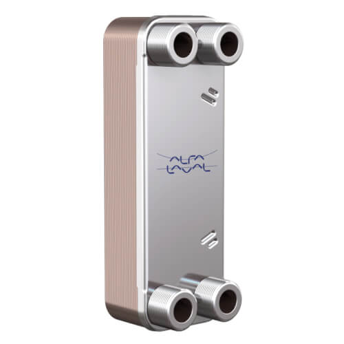 Main product image of CBH16-25H, Domestic Heating 240k BTU Brazed Plate Heat Exchanger, AISI 316L, Stainless Steel (25 Plates)