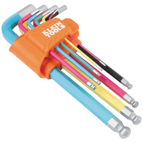Main product image of 9 Piece Powder Coated Long Ball End Hex Key Set, Metric