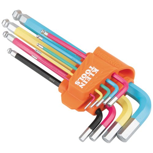 Main product image of 9 Piece Powder Coated Long Ball End Hex Key Set, Metric
