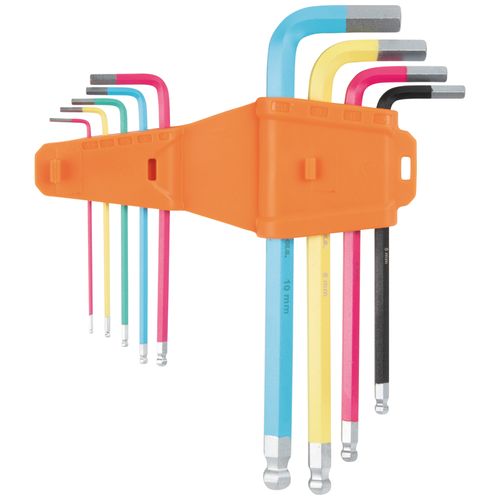 Main product image of 9 Piece Powder Coated Long Ball End Hex Key Set, Metric
