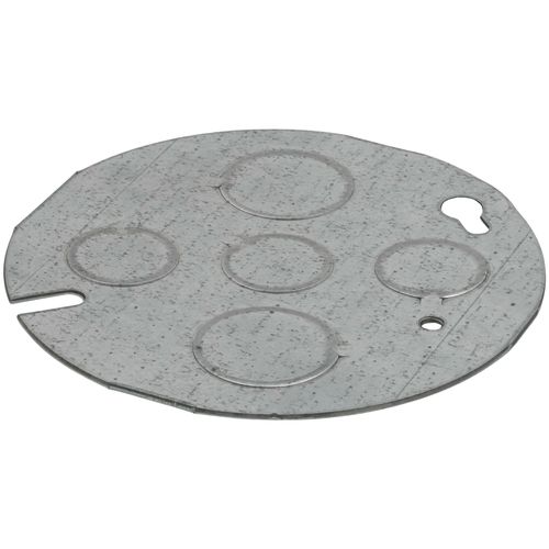 Main product image of 4" Octagon Concrete Box Cover, Flat w/ 1/2" & 3/4" Knockouts