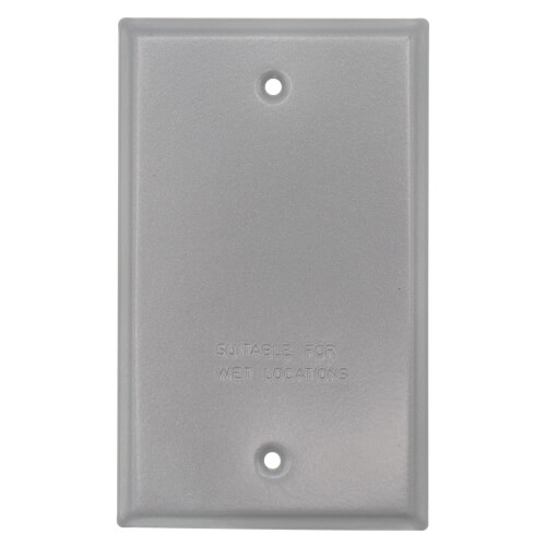 Main product image of 1-Gang Dry-Tite Blank Weatherproof Receptable Cover, Device Mount (Silver)