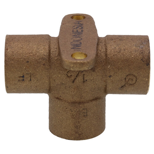 1/2" C X C X C Cast Brass Drop Ear Tee (Lead Free)