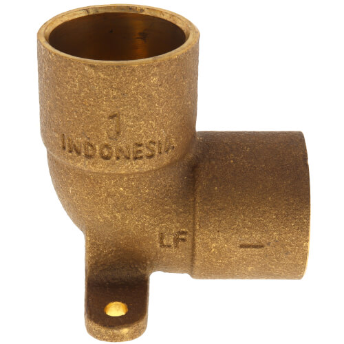 Main product image of 1" C x C Cast Brass 90-Degree Drop Ear Elbow (Lead Free)