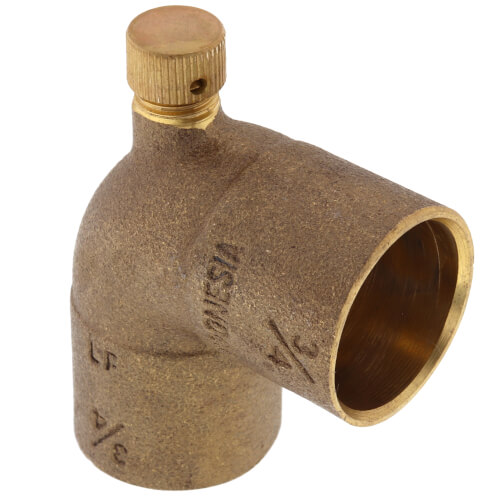 Main product image of 3/4" C x C Cast Brass 90-Degree Elbow w/ Drain (Lead Free)