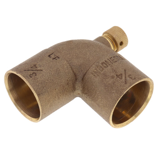 Main product image of 3/4" C x C Cast Brass 90-Degree Elbow w/ Drain (Lead Free)