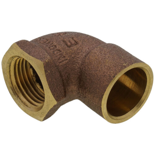 Main product image of 1/2" X 3/8" C x F Cast Brass 90-Degree Elbow (Lead Free)