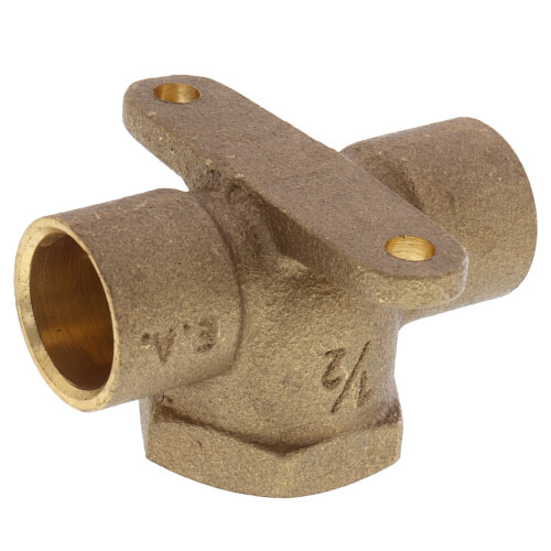 1/2" C x C x F Cast Brass Drop Ear Tee (Lead Free)