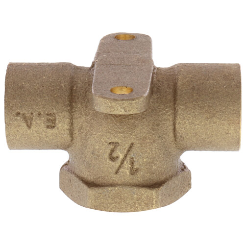 1/2" C x C x F Cast Brass Drop Ear Tee (Lead Free)