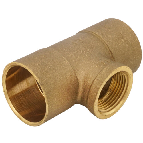 Main product image of 1-1/2" x 1-1/2" x 1" C x C x F Cast Brass Tee (Lead Free)