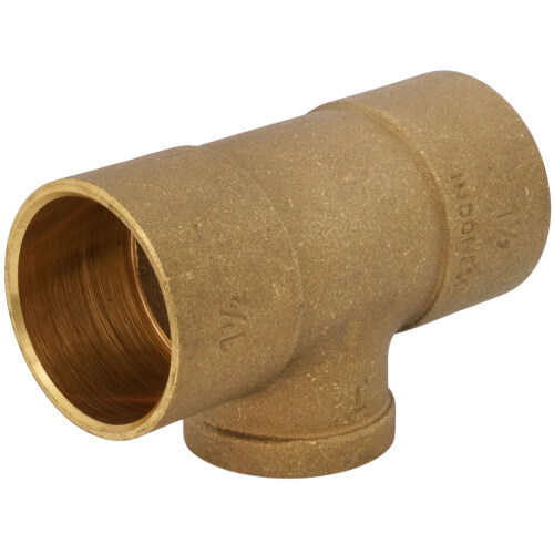 Main product image of 1-1/2" x 1-1/2" x 1" C x C x F Cast Brass Tee (Lead Free)