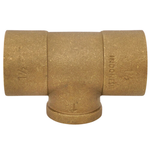 Main product image of 1-1/2" x 1-1/2" x 1" C x C x F Cast Brass Tee (Lead Free)