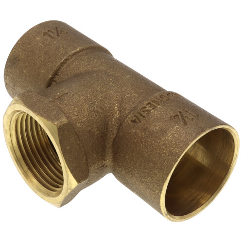 Main product image of 1-1/4" x 1-1/4" x 1" C x C x F Cast Brass Tee (Lead Free)