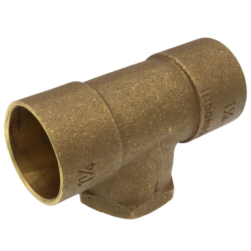 Main product image of 1-1/4" x 1-1/4" x 1" C x C x F Cast Brass Tee (Lead Free)