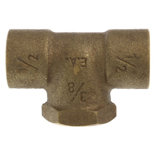 Main product image of 1/2" x 1/2" x 3/8" C x C x F Cast Brass Tee (Lead Free)