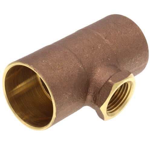 Main product image of 1-1/4" x 1-1/4" x 1/2" C x C x F Cast Brass Tee (Lead Free)