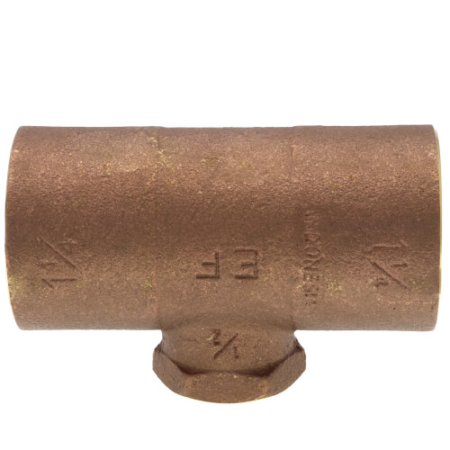 Main product image of 1-1/4" x 1-1/4" x 1/2" C x C x F Cast Brass Tee (Lead Free)