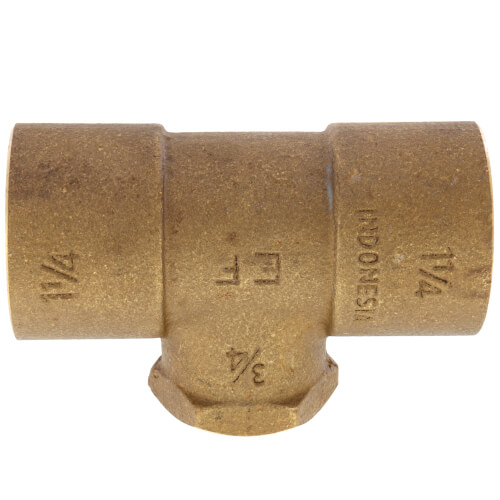 Main product image of 1-1/4" x 1-1/4" x 3/4" C x C x F Cast Brass Tee (Lead Free)