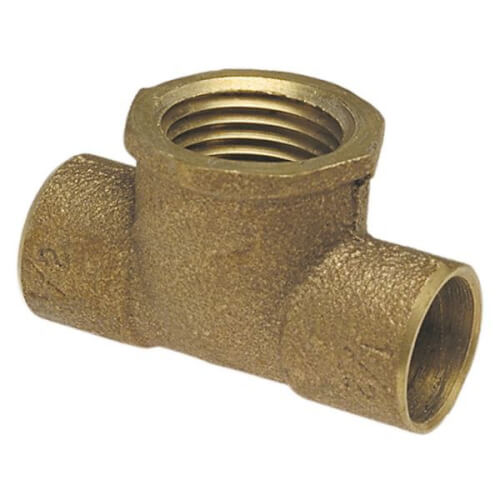 Main product image of 2" x 2" x 3/4" C x C x F Cast Brass Tee (Lead Free)