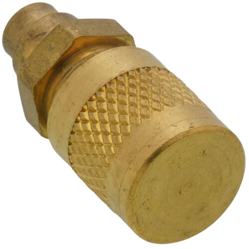 Main product image of 1/4" Flare Access Body, Solder End 3/16" ID, 1/4", 5/16" OD w/ CD2245 Brass Cap & Valve Core