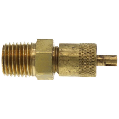 Main product image of 1/4" Flare X 1/4" MPT Adapter w/ CD2250 Brass Wrench Cap and Valve Core (Pack of 2)