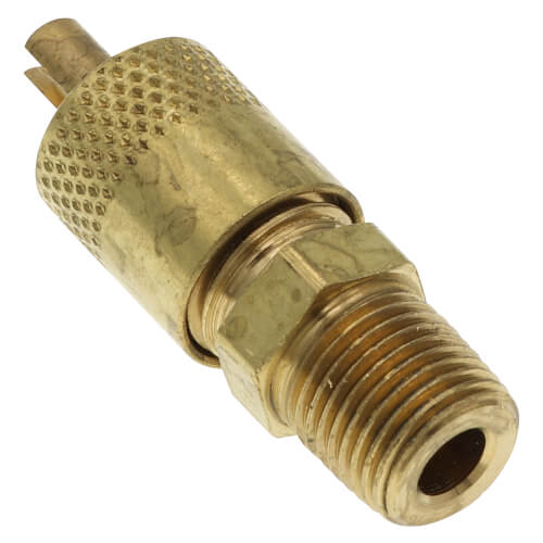 Main product image of 1/4" Flare x 1/8" MPT Adapter w/ CD2250 Brass Wrench Cap and Valve Core (Pack of 6)