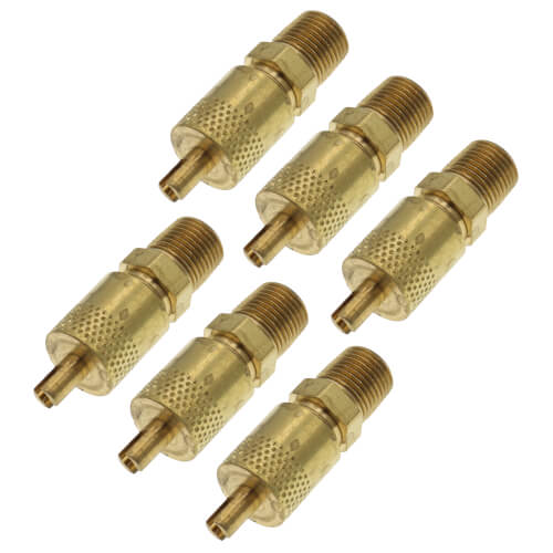 Main product image of 1/4" Flare x 1/8" MPT Adapter w/ CD2250 Brass Wrench Cap and Valve Core (Pack of 6)