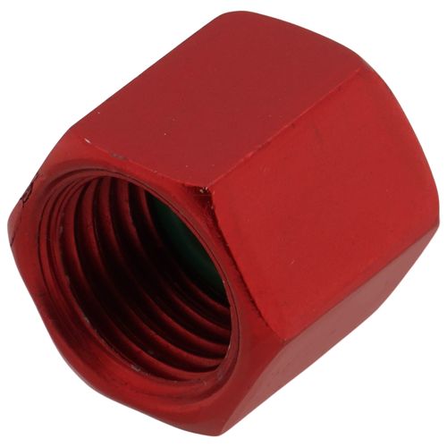 Main product image of 1/4" Red Anodized Aluminum Hex Cap (Pack of 10)