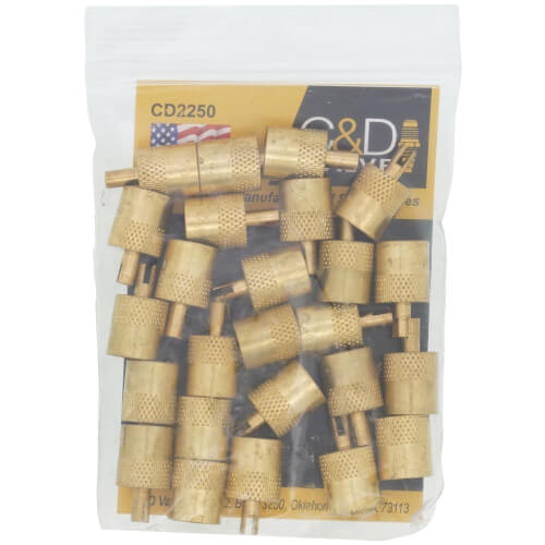 Main product image of 1/4" Flare Brass Cap w/ Core Wrench Tool on Top (Pack of 25)