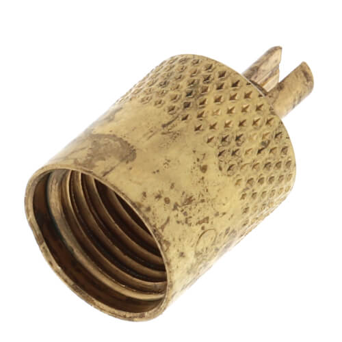 1/4" Flare Brass Cap w/ Core Wrench Tool on Top (Pack of 6)