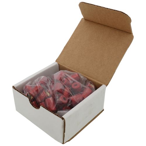 Main product image of 1/4" Red Anodized Flare Locking Cap for A2L (Pack of 50)