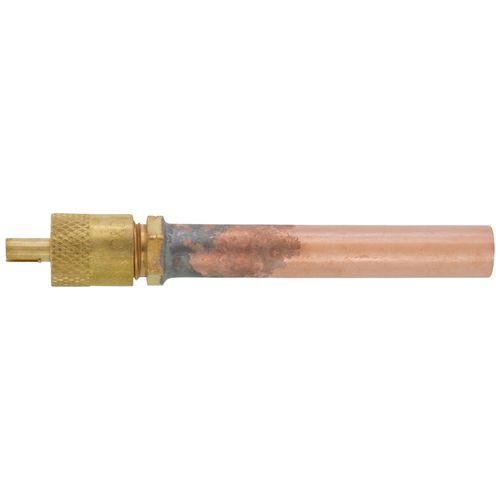 Main product image of 1/4" M. Flare Access w/ 3/8" OD Copper Tube Extension w/ CD2250 Cap and Valve Core (6 Pack)