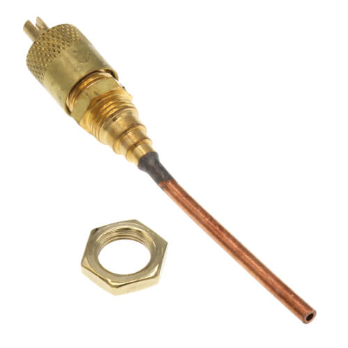 Main product image of 1/4" M. Flare Access Fitting w/ 1/8" Copper Tube Ext., 1/8" MPT Below Hex w/ CD2250 Cap & Valve Core (6 Pack)