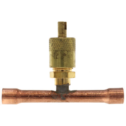 Main product image of 1/4" Flare Copper Access Tee on 1/4" Copper Tube, w/ 1/4" Flare Brass Wrench Cap and Valve Core (Pack of 2)
