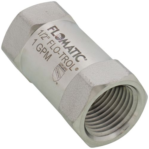Main product image of 1/2" FNPT Flomatic Automatic Flow Control Valve, 125 psi, Stainless Steel (1.0 GPM)