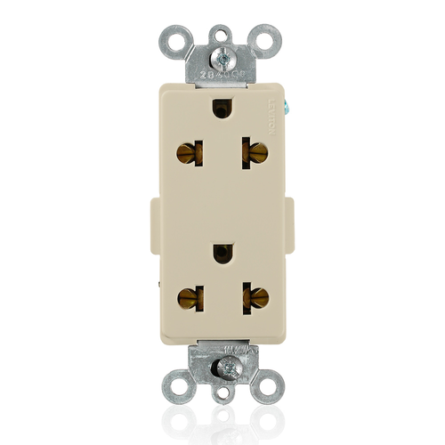 Main product image of Decora Plus Duplex Receptacle, Euro-American, 15A 125V or 16A 250V 2P, 3W (Ivory)