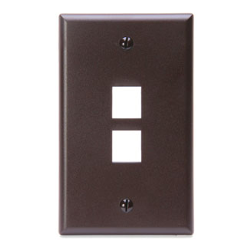 Main product image of Single-Gang Quickport, Wallplate, 2-port (Brown)