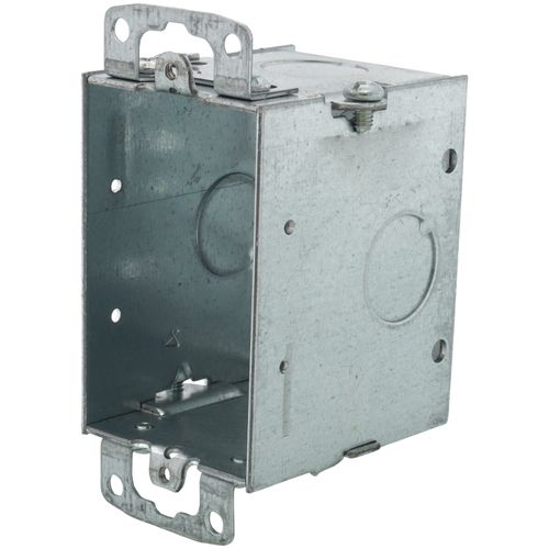 Main product image of 2-1/2" Deep Gangable Switch Box w/ Ears Flush, 1/2" Knockouts & Beveled Corners