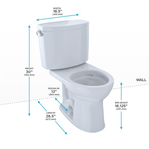 Main product image of CST453CEF#51 Drake II 2-Piece Round 1.28 GPF Universal Height Toilet (Ebony)