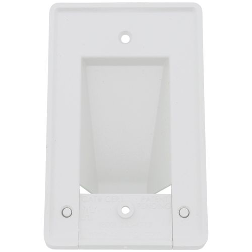 Main product image of Reversible 1- Gang Two-Piece Low-Voltage Cable Entrance Plate (White)