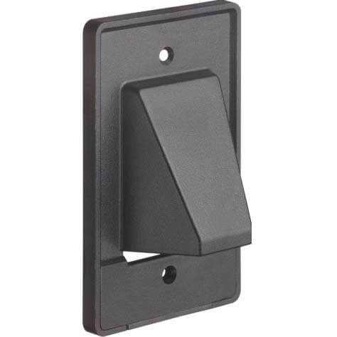 Main product image of Reversible 1- Gang Two-Piece Low-Voltage Cable Entrance Plate (Black)