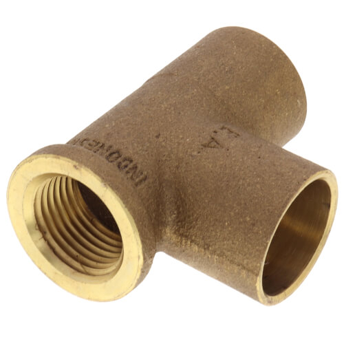 Main product image of 3/4" x 1/2" x 3/4" C x F x C Cast Brass Tee (Lead Free)