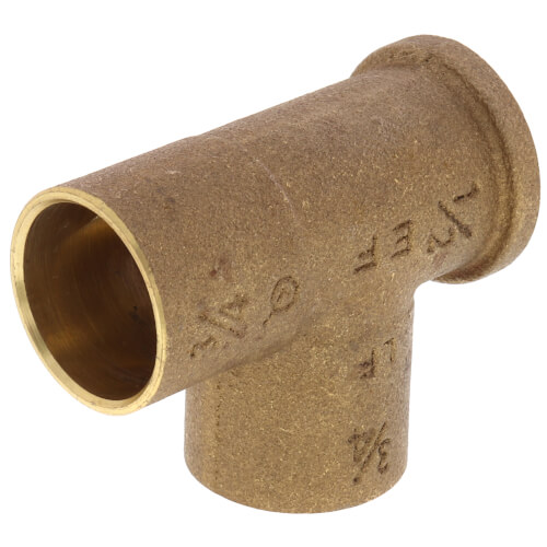 Main product image of 3/4" x 1/2" x 3/4" C x F x C Cast Brass Tee (Lead Free)