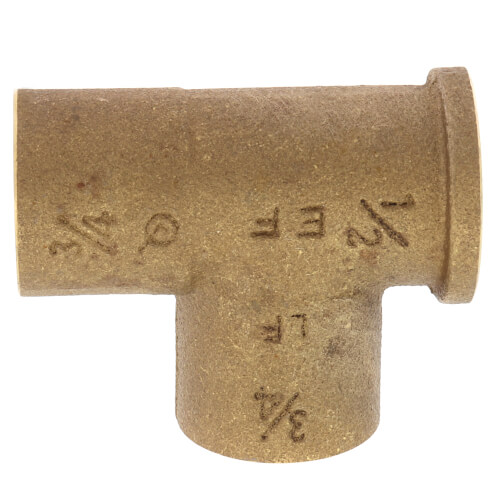 Main product image of 3/4" x 1/2" x 3/4" C x F x C Cast Brass Tee (Lead Free)
