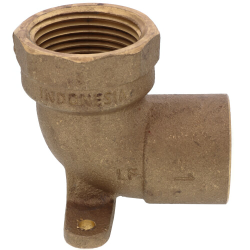 Main product image of 1" CxF Cast Brass 90-Degree Drop Ear Elbow (Lead Free)