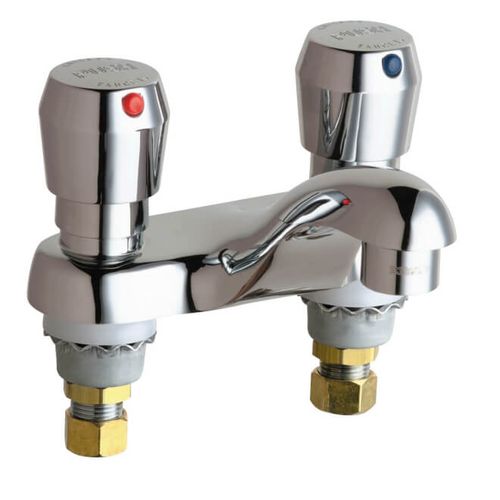 Main product image of 2.2 GPM 4" Deck-Mounted 2 Handle Metering Lav Faucet, 802-V765ABCP