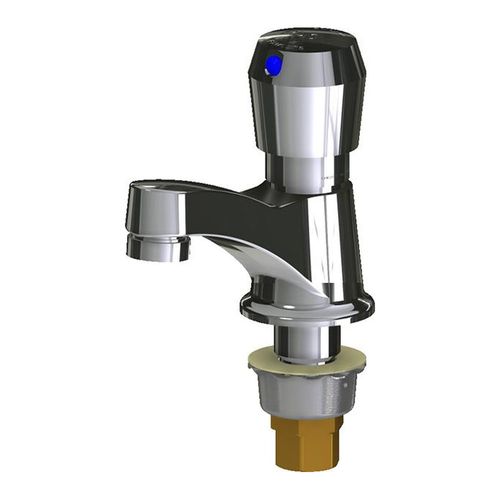 Main product image of Deck-Mounted Metering Bathroom Faucet, Single-Hole, Single-Supply (Polished Chrome), 333-E2805-665PSHAB